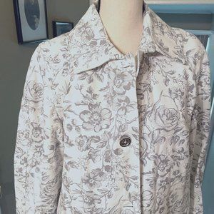 NWT Isaac Mizrahi for Target large floral trench coat jacket like Anthropologie